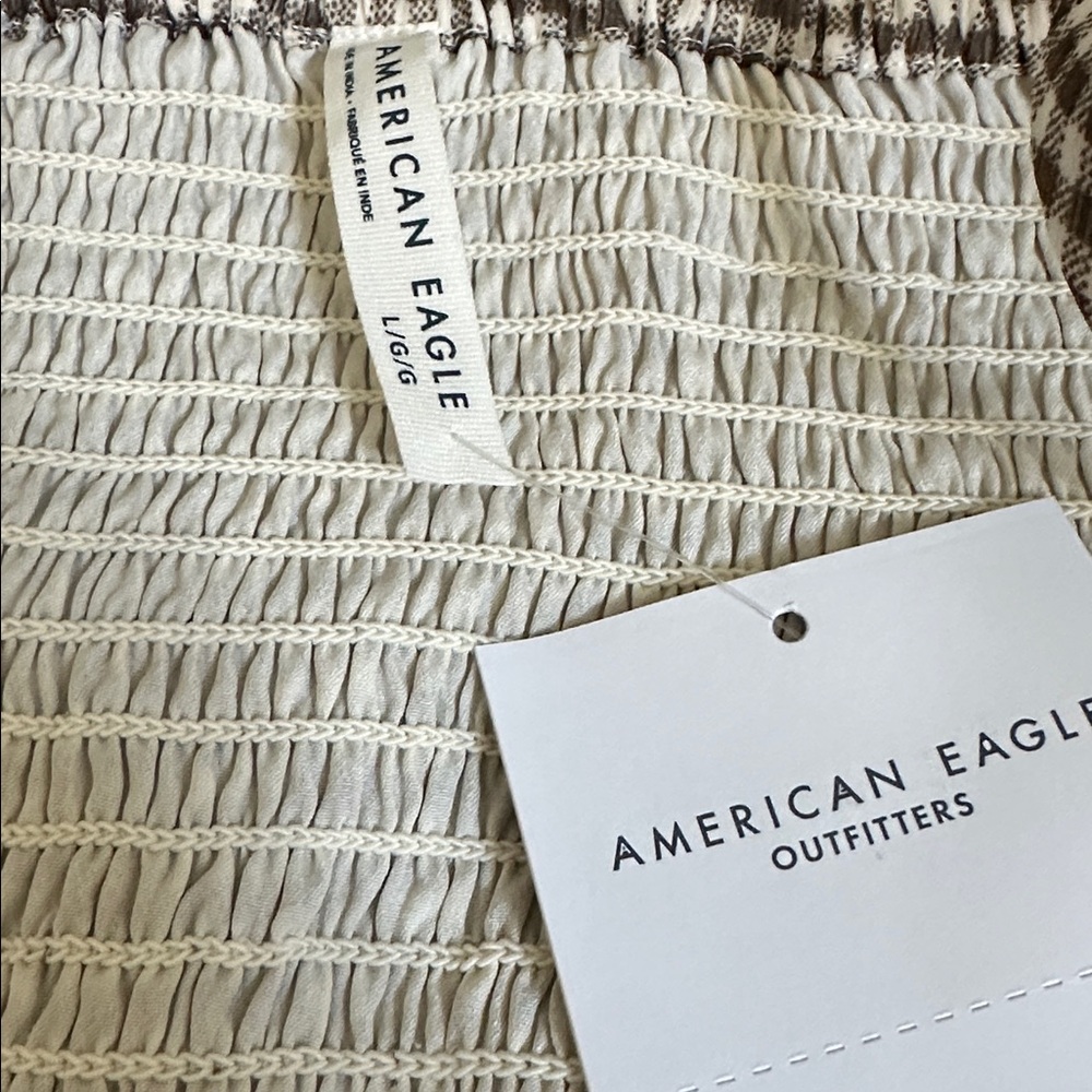 American Eagle Plaid Tie Front Tank Top - Picture 8 of 9